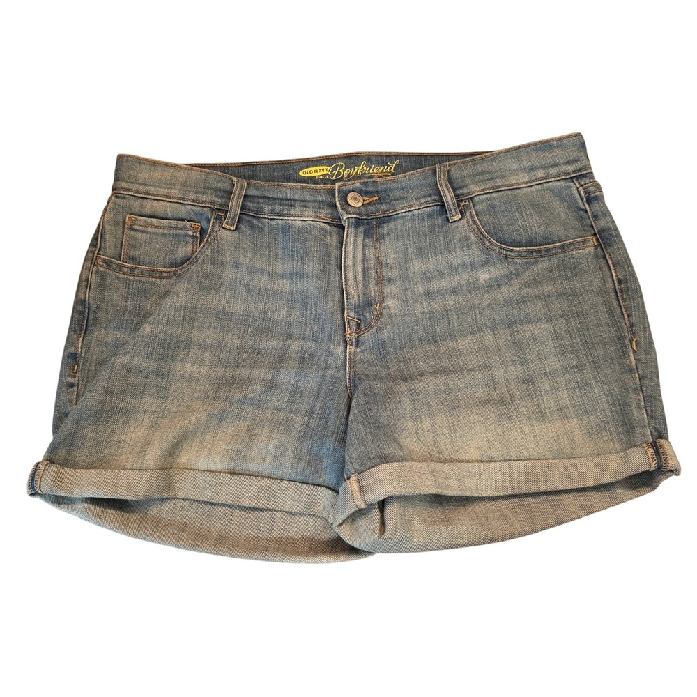 Old Navy Boyfriend Denim Shorts‎ Cuffed Hem Casual Blue Jean Shorts Size 10